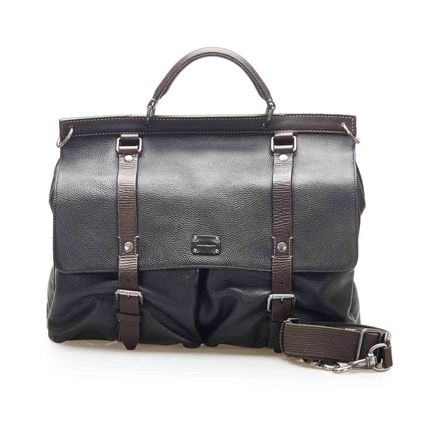 ドルチェアンドガッバーナ ブラック レザー ビジネスバッグ メンズ DOLCE&GABBANA 中古
