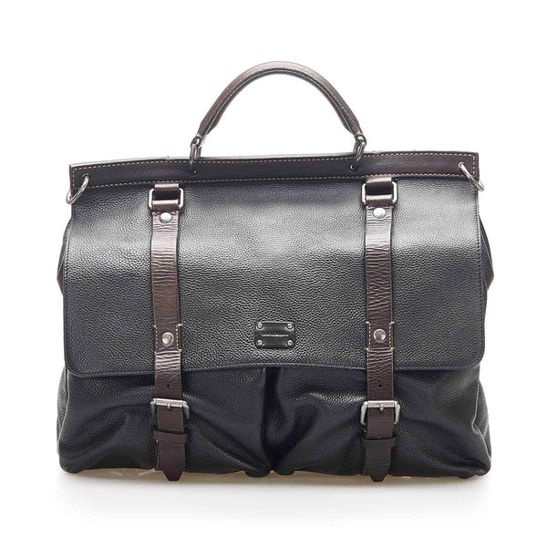 ドルチェアンドガッバーナ ブラック レザー ビジネスバッグ メンズ DOLCE&GABBANA 中古