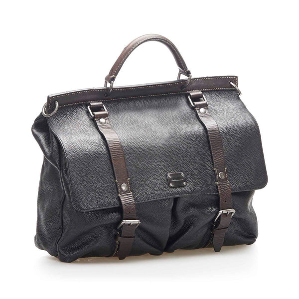 ドルチェアンドガッバーナ ブラック レザー ビジネスバッグ メンズ DOLCE&GABBANA 中古