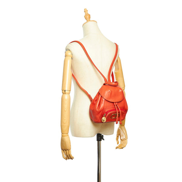 クリスチャンディオール レッド レザー リュック バックパック レディース Christian Dior 中古