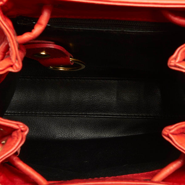 クリスチャンディオール レッド レザー リュック バックパック レディース Christian Dior 中古
