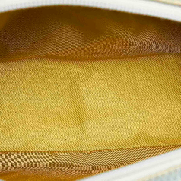 クリスチャンディオール ブルー ベージュ デニム レザー ハンドバッグ レディース Christian Dior 中古