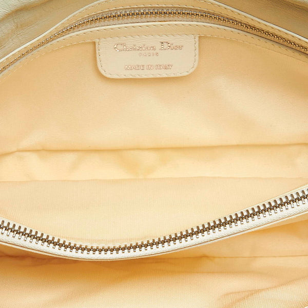 クリスチャンディオール カナージュ ホワイト レザー ショルダーバッグ レディース Christian Dior 中古