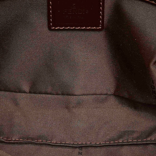 フェンディ マンマバケット ズッカ ブラウン キャンバス レザー 肩掛け ショルダーバッグ レディース FENDI 中古