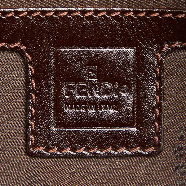 フェンディ ズッカ ブラウン キャンバス レザー ハンドバッグ レディース FENDI 中古