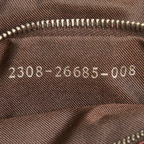 フェンディ ズッカ ブラウン キャンバス レザー ハンドバッグ レディース FENDI 中古