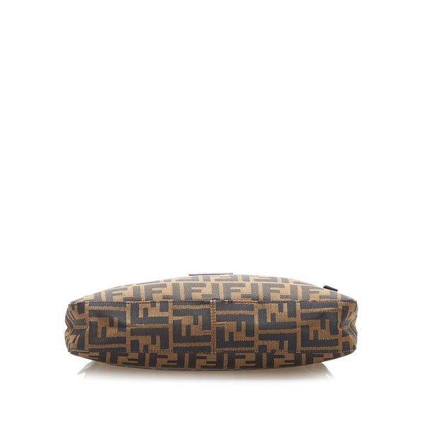 フェンディ ズッカ ブラウン キャンバス レザー ショルダーバッグ レディース FENDI 中古