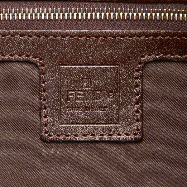 フェンディ ズッカ ブラウン キャンバス レザー ショルダーバッグ レディース FENDI 中古