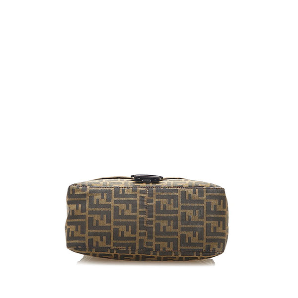 フェンディ マンマバケット ズッカ ブラウン キャンバス レザー ショルダーバッグ レディース FENDI 中古