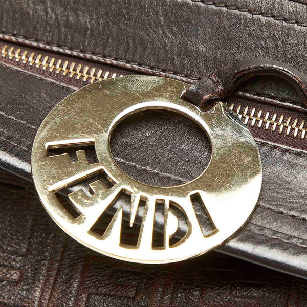 フェンディ ブラウン レザー トートバッグ レディース FENDI 中古