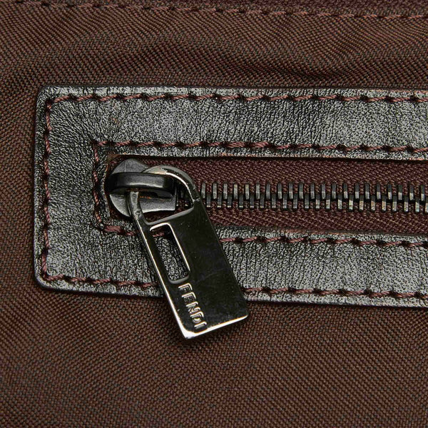 フェンディ ズッキーノ 8BH071 ブラウン キャンバス レザー トートバッグ レディース FENDI 中古