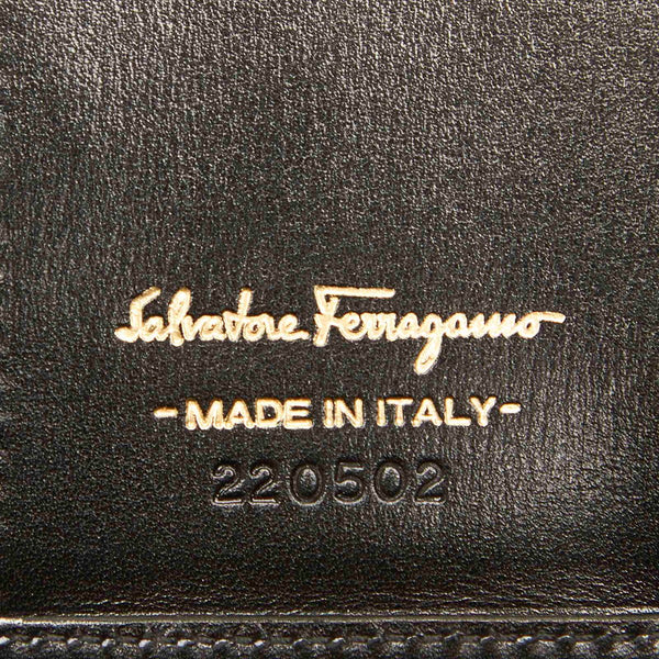 サルヴァトーレフェラガモ ガンチーニ ブラック レザー ハンドバッグ レディース Salvatore Ferragamo 中古
