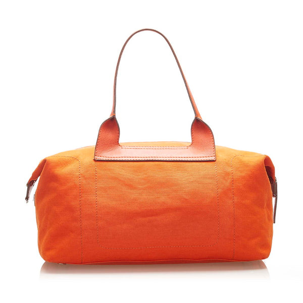 サルヴァトーレフェラガモ ガンチーニ AQ-21 5318 オレンジ キャンバス レザー ハンドバッグ ユニセックス Salvatore Ferragamo 中古