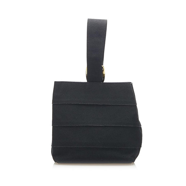 サルヴァトーレフェラガモ ヴァラ ティアード AU-21 5670 ブラック キャンバス ハンドバッグ レディース Salvatore Ferragamo 中古