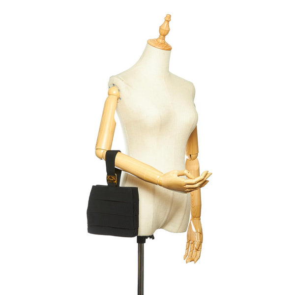 サルヴァトーレフェラガモ ヴァラ ティアード AU-21 5670 ブラック キャンバス ハンドバッグ レディース Salvatore Ferragamo 中古