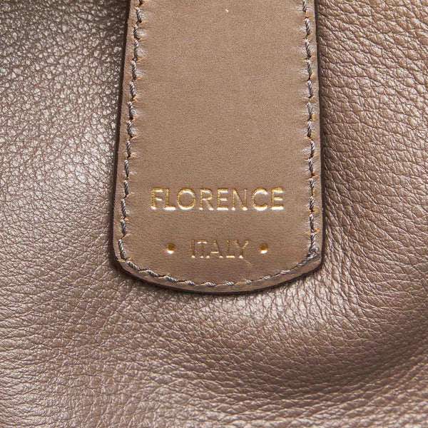 サルヴァトーレフェラガモ ガンチーニ AB-21 C537 グレー レザー ハンドバッグ レディース Salvatore Ferragamo 中古