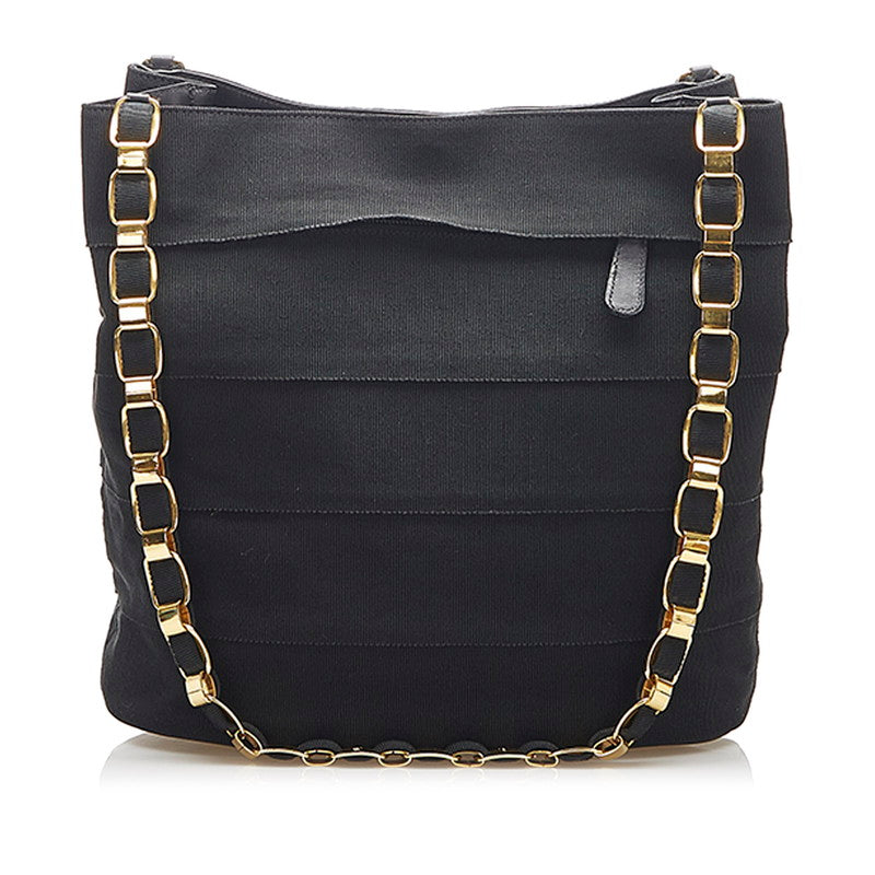 サルヴァトーレフェラガモ ティアード AU-21 5667 ブラック ナイロン ハンドバッグ レディース Salvatore Ferragamo 中古