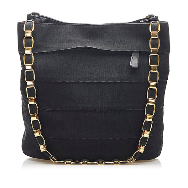 サルヴァトーレフェラガモ ティアード AU-21 5667 ブラック ナイロン ハンドバッグ レディース Salvatore Ferragamo 中古