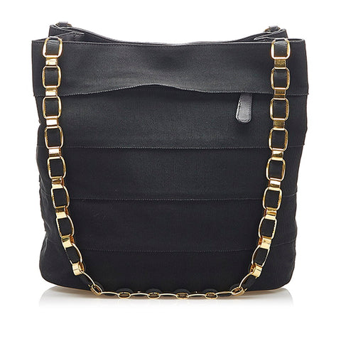 サルヴァトーレフェラガモ ティアード AU-21 5667 ブラック ナイロン ハンドバッグ レディース Salvatore Ferragamo 中古