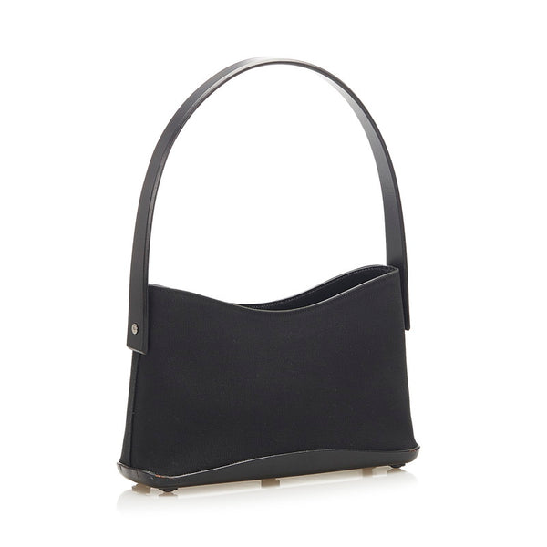 サルヴァトーレフェラガモ AQ-21 9741 ブラック キャンバス レザー 肩掛け ショルダーバッグ レディース Salvatore Ferragamo 中古