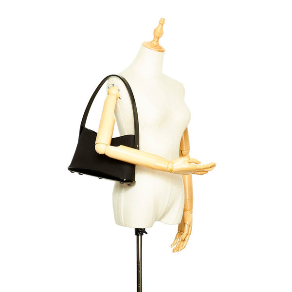 サルヴァトーレフェラガモ AQ-21 9741 ブラック キャンバス レザー 肩掛け ショルダーバッグ レディース Salvatore Ferragamo 中古