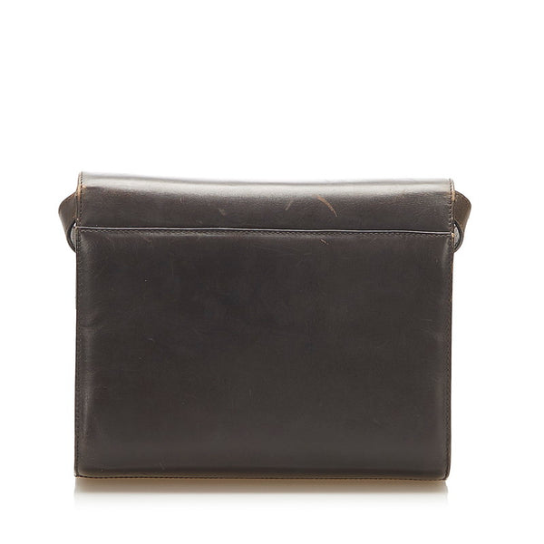 サルヴァトーレフェラガモ ガンチーニ AQ21 5713 ブラウン レザー 斜め掛け ショルダーバッグ レディース Salvatore Ferragamo 中古