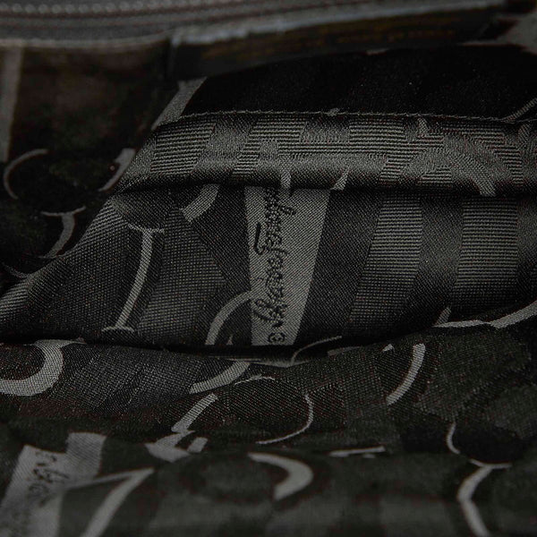 サルヴァトーレフェラガモ ガンチーニ AQ21 5713 ブラウン レザー 斜め掛け ショルダーバッグ レディース Salvatore Ferragamo 中古