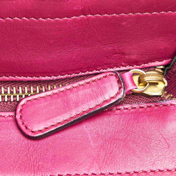 サルヴァトーレフェラガモ ヴァラ ティアード AU-21 5252 パープル キャンバス レザー ショルダーバッグ レディース Salvatore Ferragamo 中古