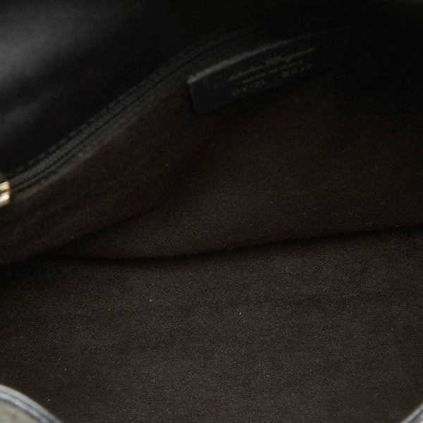 サルヴァトーレフェラガモ ガンチーニ DY-21 3817 ブラック レザー 肩掛け ショルダーバッグ レディース Salvatore Ferragamo 中古