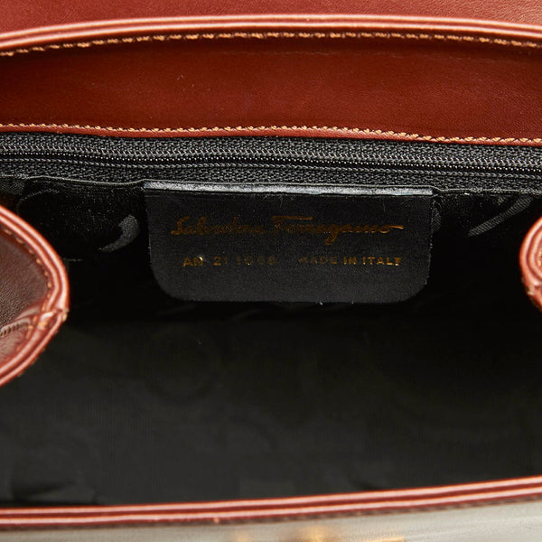 サルヴァトーレフェラガモ AN21 1658 ブラウン レザー ハンドバッグ ショルダーバッグ 2WAY レディース Salvatore Ferragamo 中古