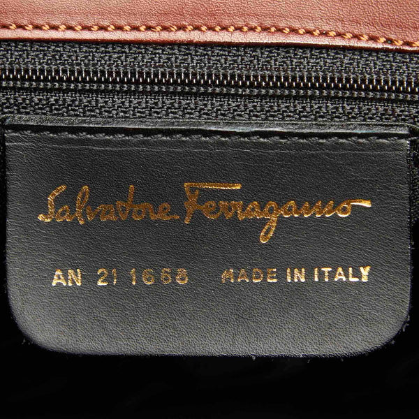 サルヴァトーレフェラガモ AN21 1658 ブラウン レザー ハンドバッグ ショルダーバッグ 2WAY レディース Salvatore Ferragamo 中古