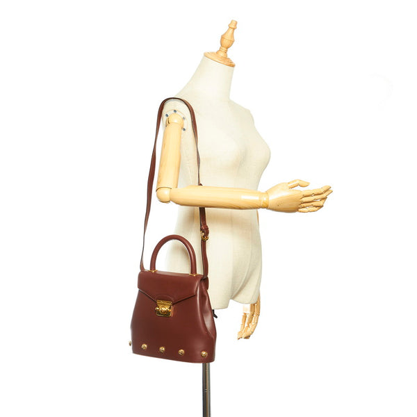 サルヴァトーレフェラガモ AN21 1658 ブラウン レザー ハンドバッグ ショルダーバッグ 2WAY レディース Salvatore Ferragamo 中古