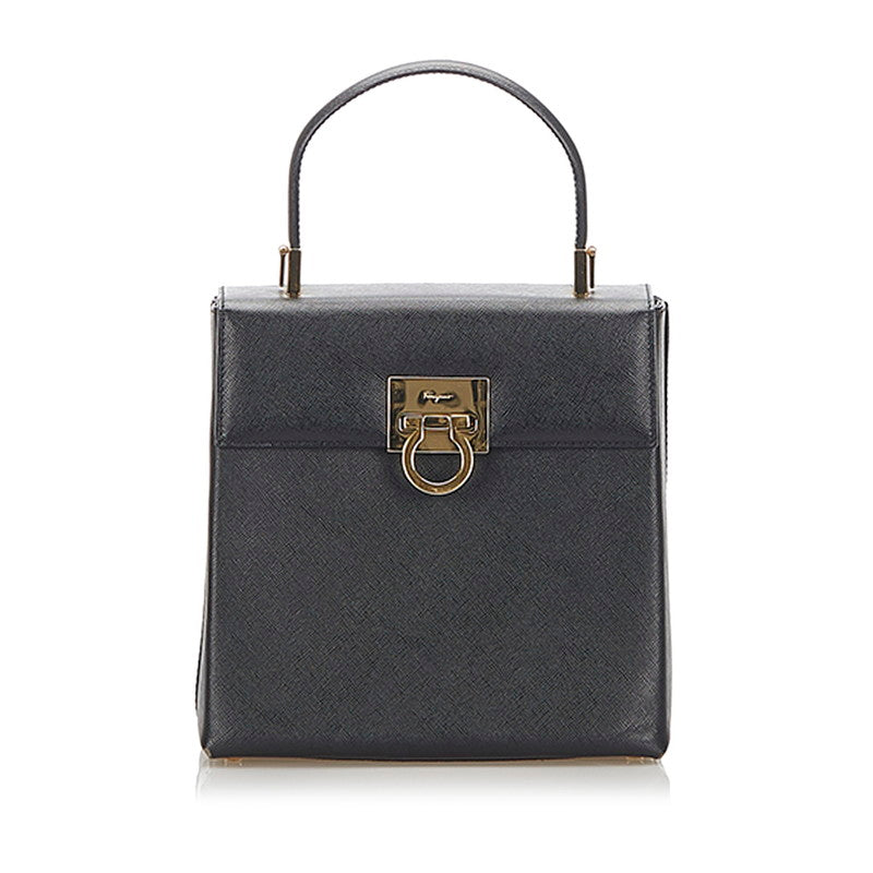 サルヴァトーレフェラガモ ガンチーニ AQ-21 0160 ブラック レザー ショルダーバッグ レディース Salvatore Ferragamo 中古