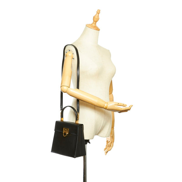 サルヴァトーレフェラガモ ガンチーニ AQ-21 0160 ブラック レザー ショルダーバッグ レディース Salvatore Ferragamo 中古