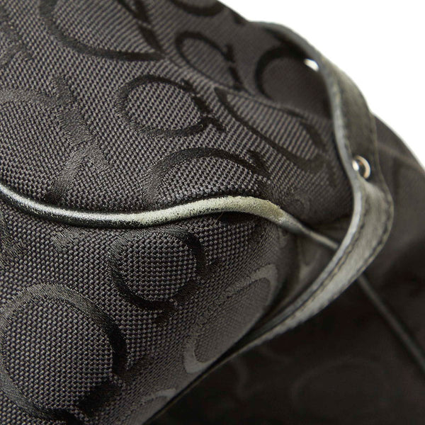 サルヴァトーレフェラガモ AU-21 /7859 ブラック キャンバス レザー トートバッグ レディース Salvatore Ferragamo 中古