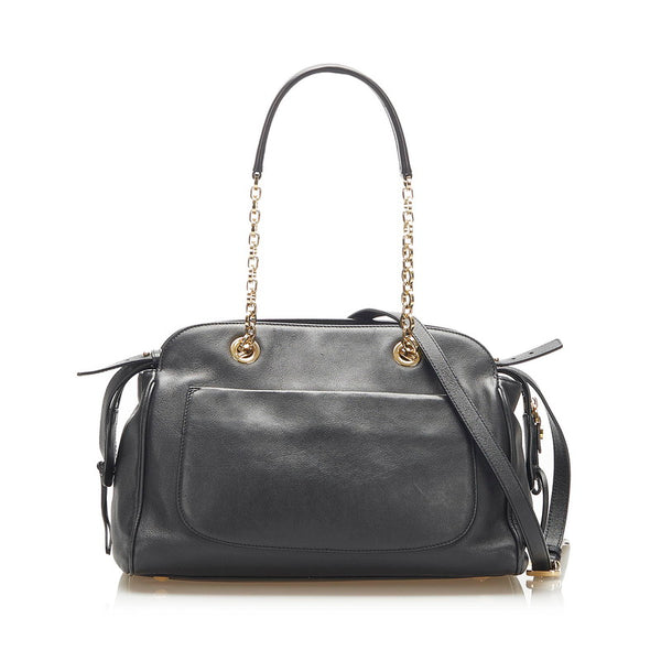 サルヴァトーレフェラガモ ガンチーニ AU-21 E445 ブラック レザー 肩掛け ショルダーバッグ レディース Salvatore Ferragamo 中古