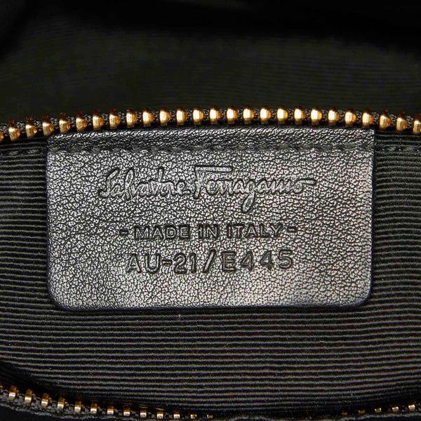 サルヴァトーレフェラガモ ガンチーニ AU-21 E445 ブラック レザー 肩掛け ショルダーバッグ レディース Salvatore Ferragamo 中古