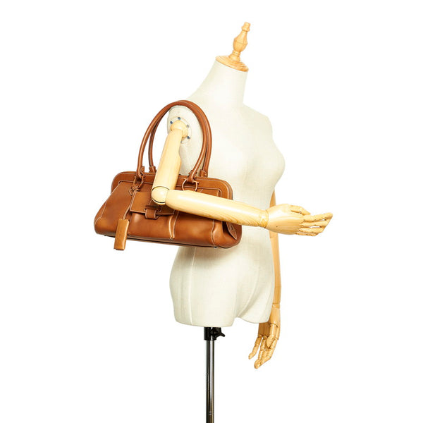 サルヴァトーレフェラガモ ガンチーニ AU-21 5819 ブラウン レザー トートバッグ レディース Salvatore Ferragamo 中古