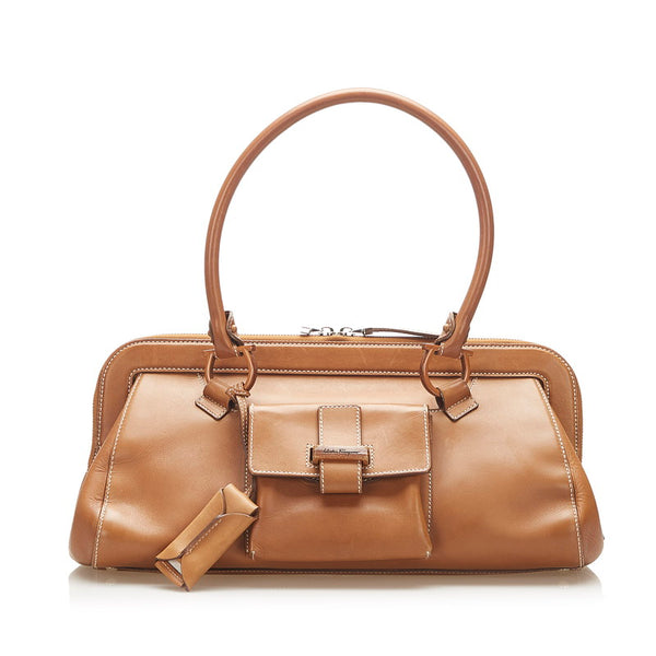 サルヴァトーレフェラガモ ガンチーニ AU-21 5819 ブラウン レザー トートバッグ レディース Salvatore Ferragamo 中古