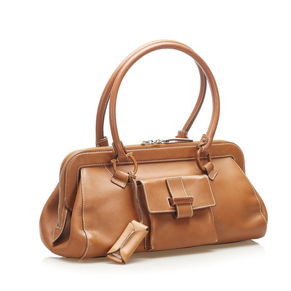 サルヴァトーレフェラガモ ガンチーニ AU-21 5819 ブラウン レザー トートバッグ レディース Salvatore Ferragamo 中古