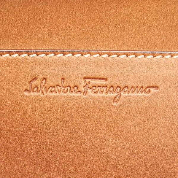 サルヴァトーレフェラガモ ガンチーニ AU-21 5819 ブラウン レザー トートバッグ レディース Salvatore Ferragamo 中古