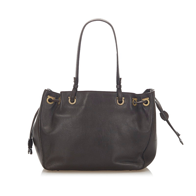 サルヴァトーレフェラガモ ガンチーニ　 AF-21 3745 ブラウン レザー トートバッグ レディース Salvatore Ferragamo 中古