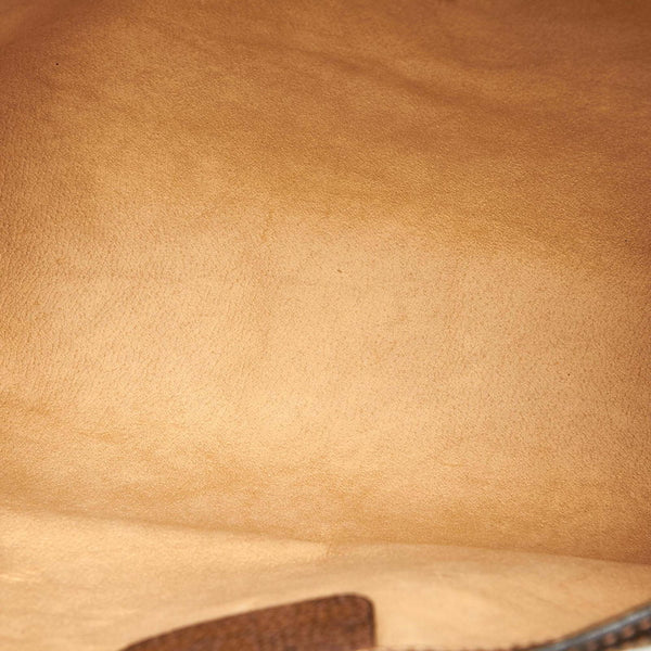 グッチ GGスプリーム シェリーライン 014・3087 ブラウン PVC レザー クラッチバッグ レディース GUCCI 中古