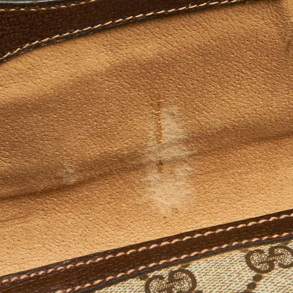 グッチ GGスプリーム シェリーライン 014・3087 ブラウン PVC レザー クラッチバッグ レディース GUCCI 中古