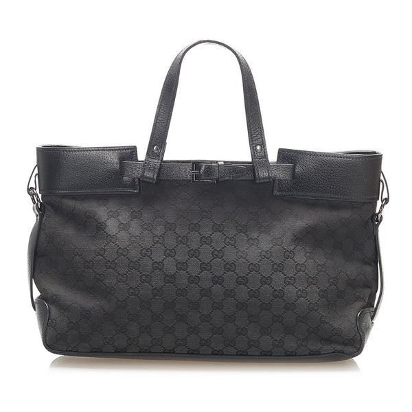 グッチ GGキャンバス 106251  ブラック キャンバス ハンドバッグ レディース GUCCI 中古