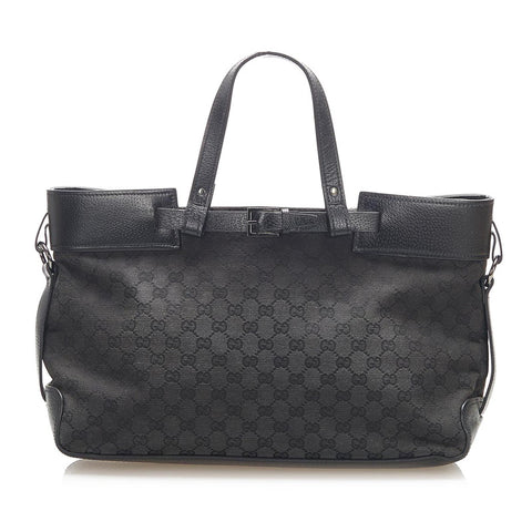 グッチ GGキャンバス 106251  ブラック キャンバス ハンドバッグ レディース GUCCI 中古