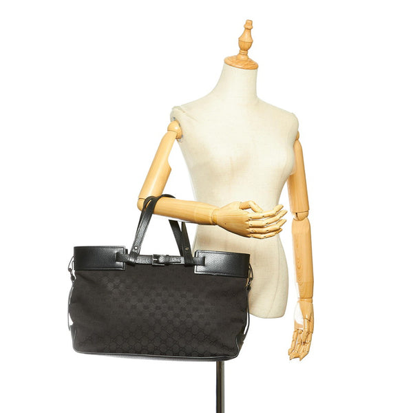 グッチ GGキャンバス 106251  ブラック キャンバス ハンドバッグ レディース GUCCI 中古