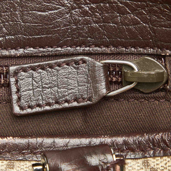 グッチ GGスプリーム 114594 ブラウン PVC レザー ハンドバッグ レディース GUCCI 中古