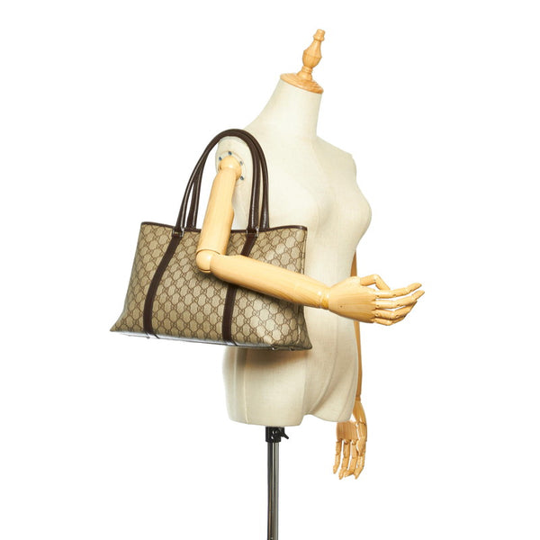 グッチ GGスプリーム 114594 ブラウン PVC レザー ハンドバッグ レディース GUCCI 中古