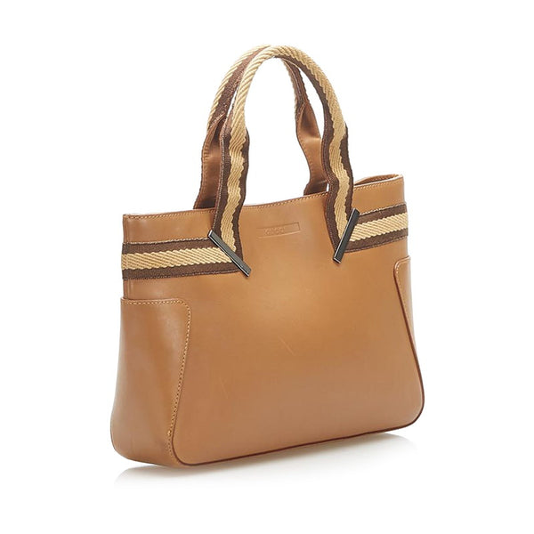 グッチ 000・0860 ブラウン レザー ハンドバッグ レディース GUCCI 中古